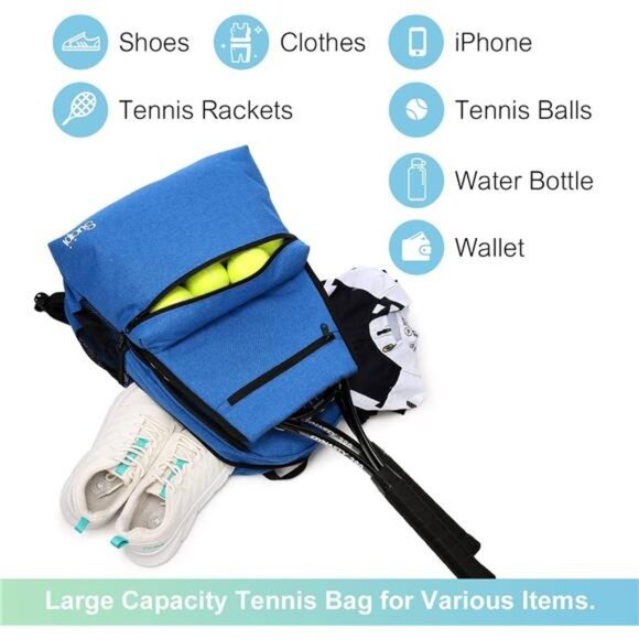 Tennis Bag Professional Tennis Backpack for Men and Women Racket Bags Holds - Picture 5 of 7